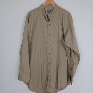 Cumberland Outfitters Men’s Long Sleeve Western Button Down Shirt Size XXL Tan